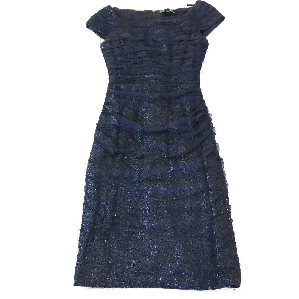 EUC Ralph Lauren Evening Navy Cocktail Dress